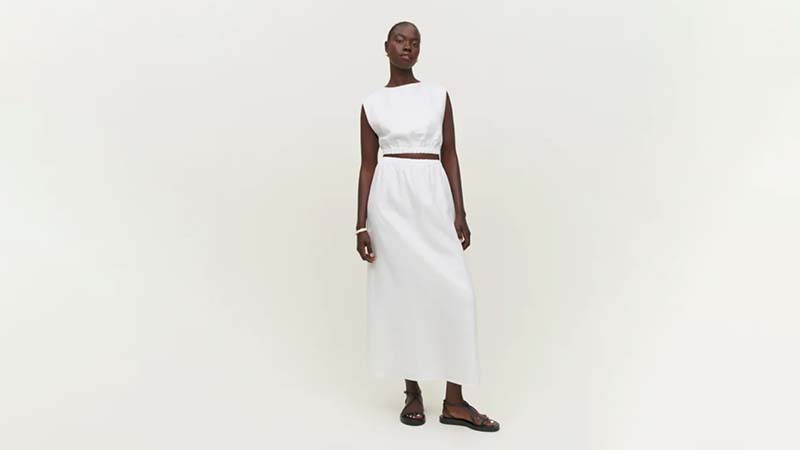 Reformation - Blu Linen Two Piece